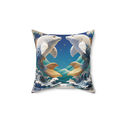 Marble Elegance - Pisces - Pisces Marble Elegance Pillow - 43