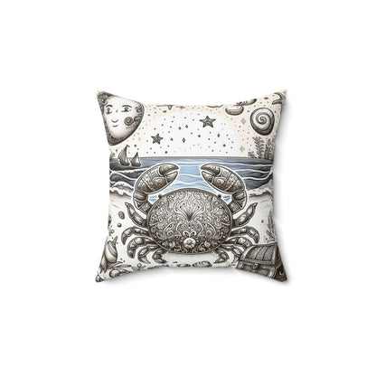 Astrological Artistry - Cancer - Cancer Artistic Symbolism Pillow - 33