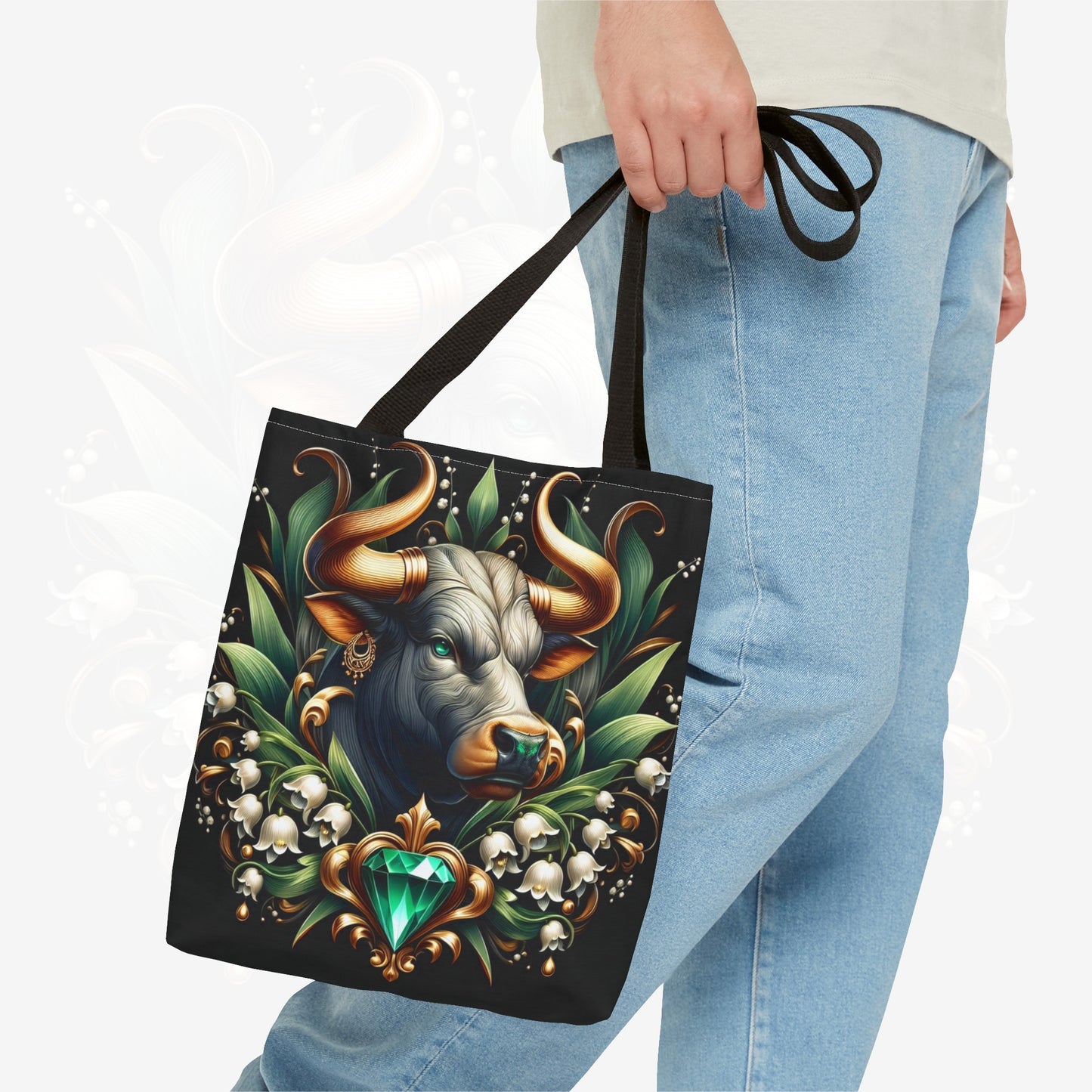 Astrological Blossoms and Crystals - Taurus - Earthly Elegance Tote Bag