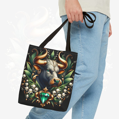 Astrological Blossoms and Crystals - Taurus - Earthly Elegance Tote Bag