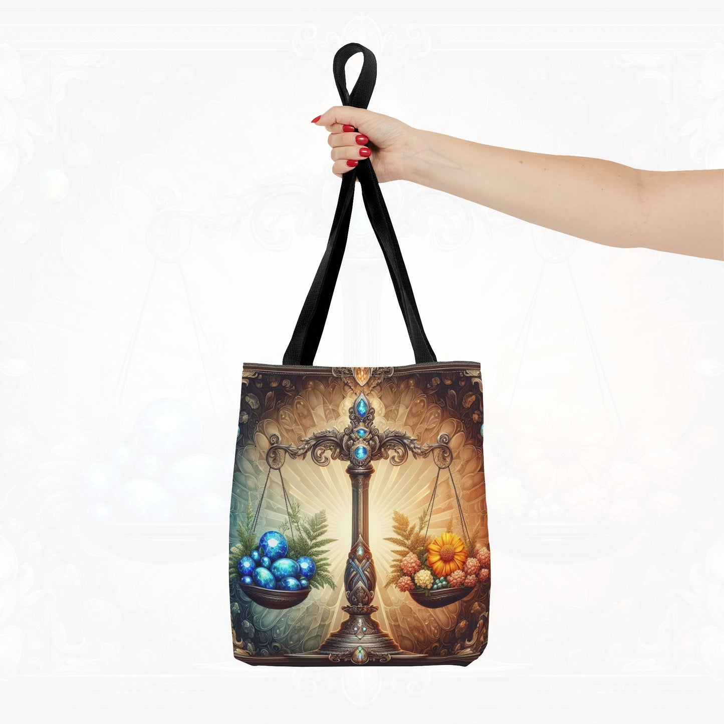 Astrological Blossoms and Crystals - Libra - Harmonious Balance Tote Bag - 50