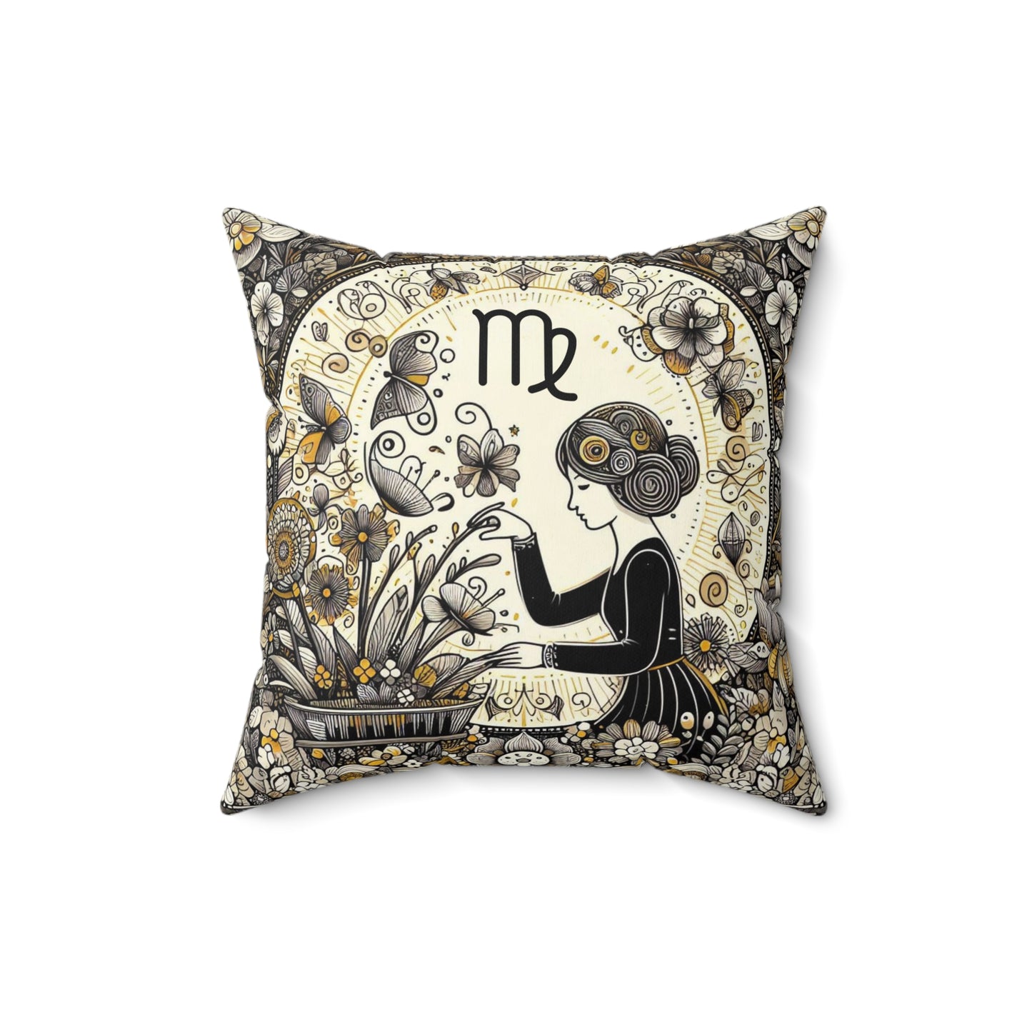 Astrological Artistry - Virgo - Virgo Artistic Symbolism Pillow - 33