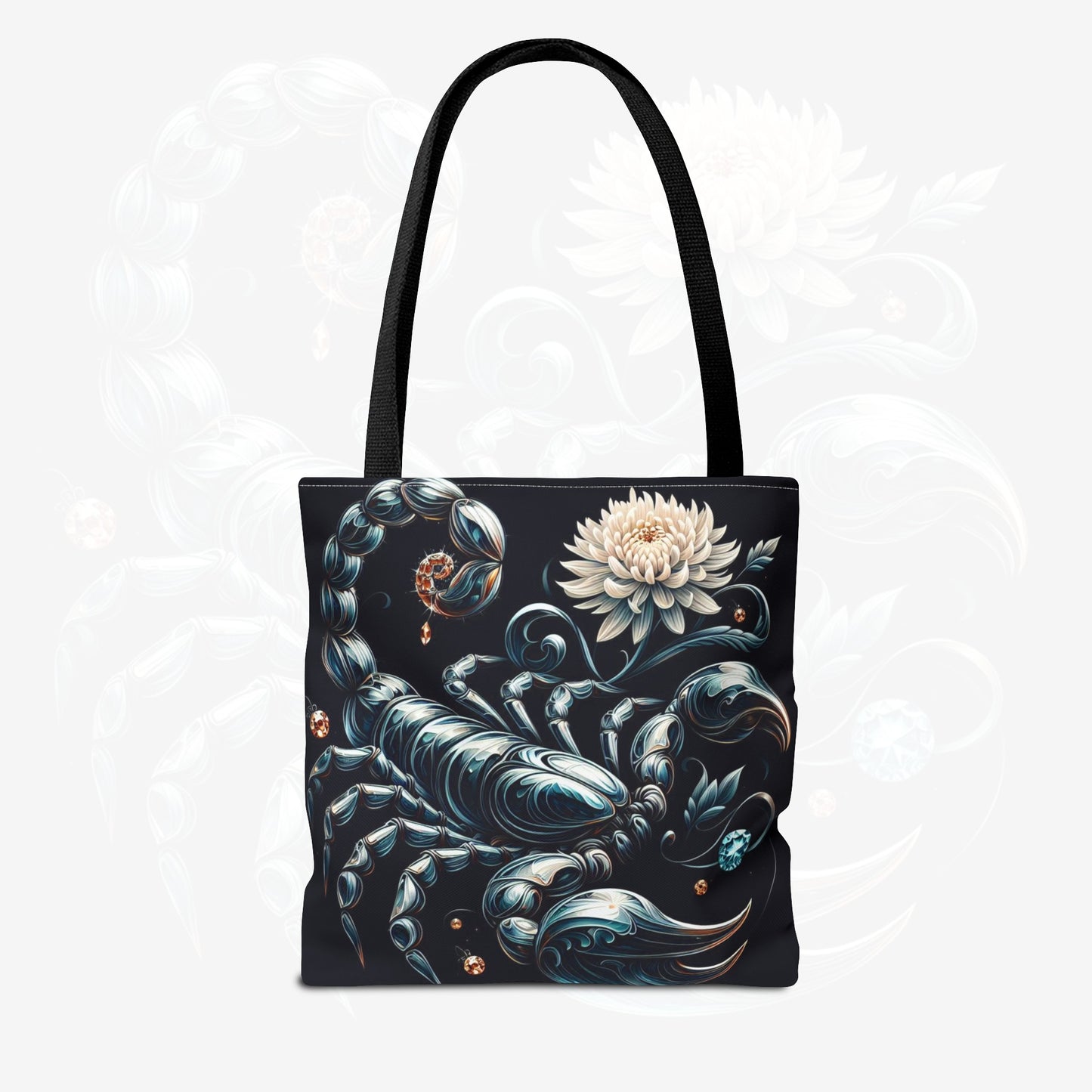 Astrological Blossoms and Crystals - Scorpio - Mystical Depths Tote Bag - 50