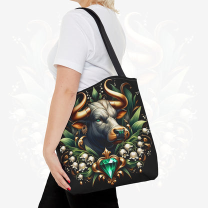 Astrological Blossoms and Crystals - Taurus - Earthly Elegance Tote Bag