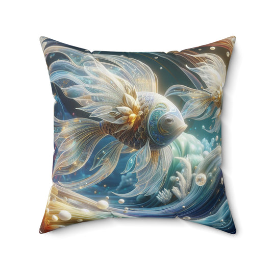 Sculpted Elegance and Blossoms - Pisces - Pisces Sculpted Elegance and Blossoms Pillow - 31.2