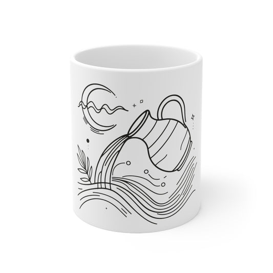 Astral Minimalism - Aquarius - Aquarius Astral Minimalism Mug - 53.10
