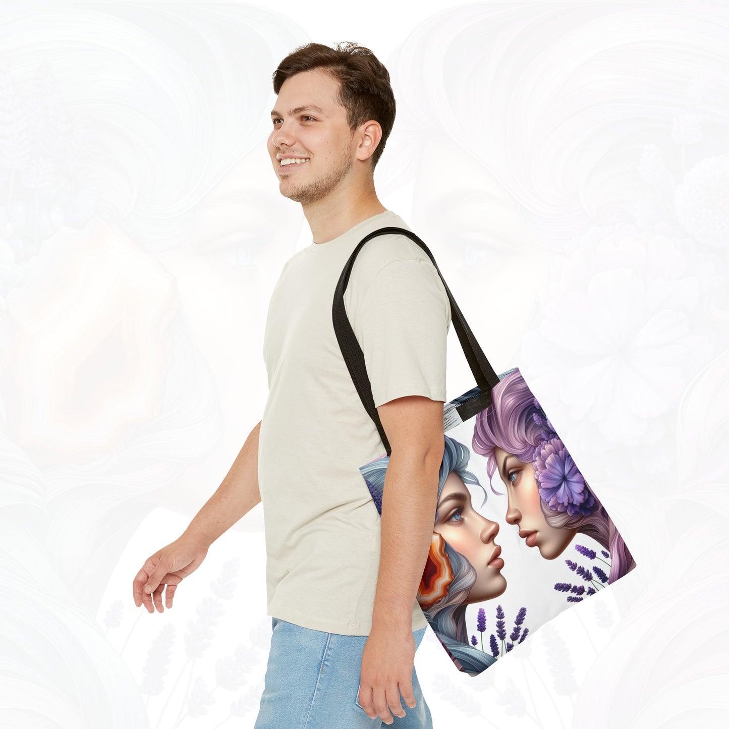 Astrological Blossoms and Crystals - Gemini - Dual Harmony Tote Bag - 50