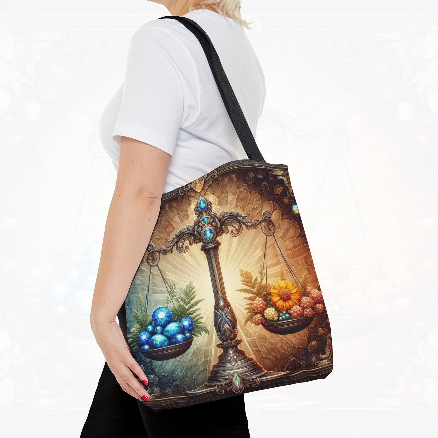 Astrological Blossoms and Crystals - Libra - Harmonious Balance Tote Bag - 50