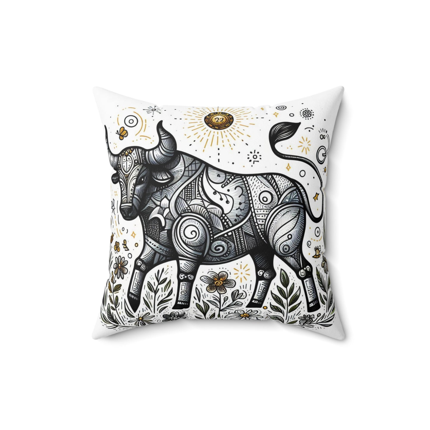 Astrological Artistry - Taurus - Taurus Artistic Symbolism Pillow - 33