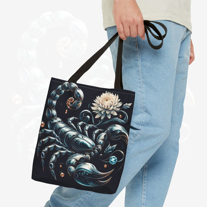 Astrological Blossoms and Crystals - Scorpio - Mystical Depths Tote Bag - 50
