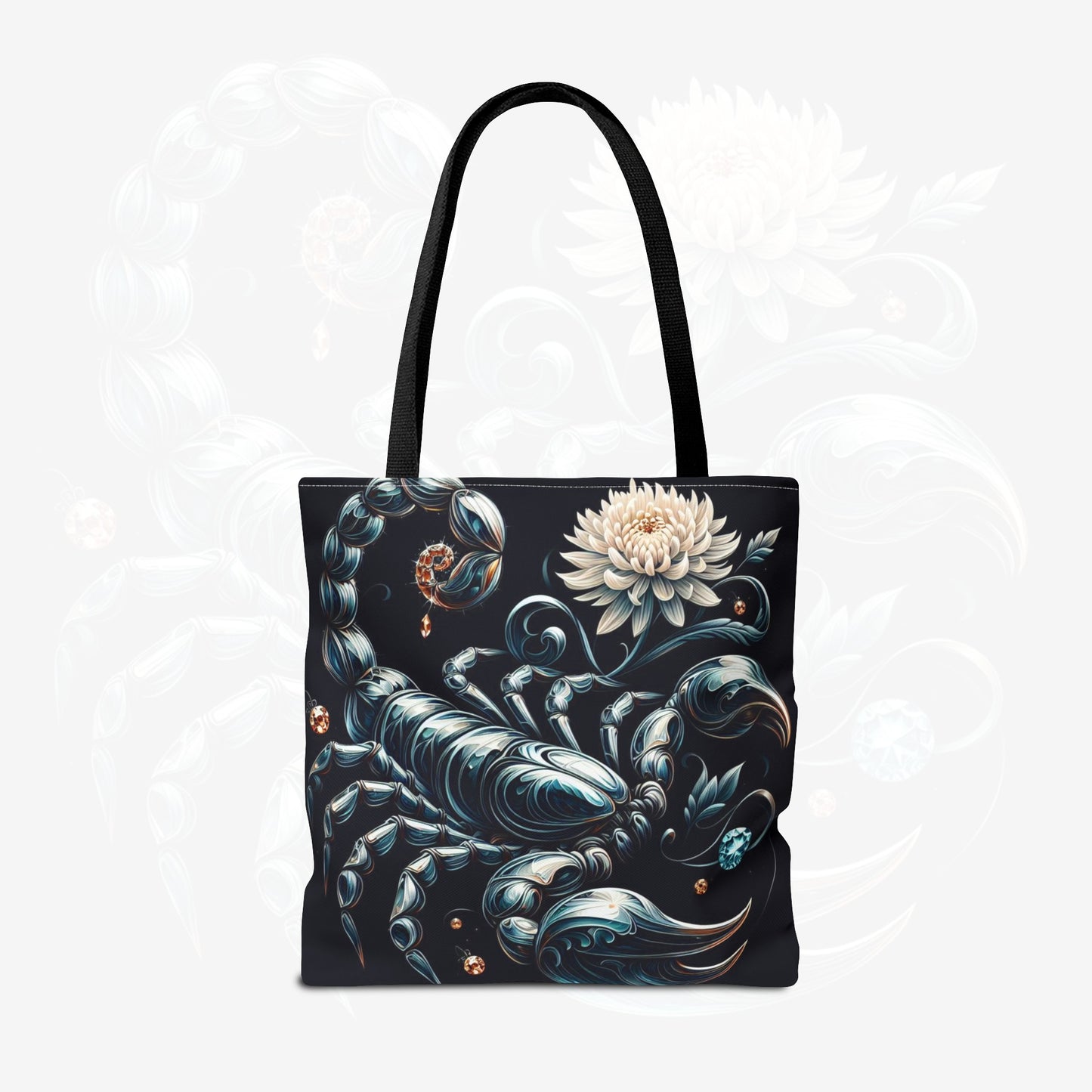 Astrological Blossoms and Crystals - Scorpio - Mystical Depths Tote Bag - 50