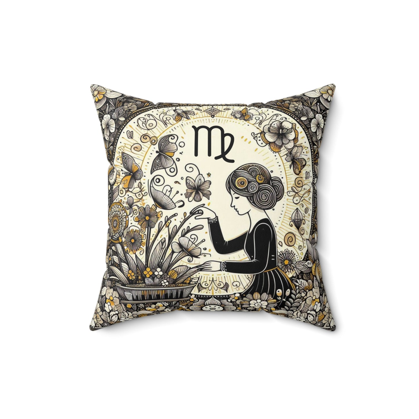 Astrological Artistry - Virgo - Virgo Artistic Symbolism Pillow - 33