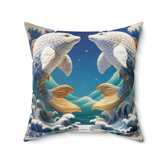 Marble Elegance - Pisces - Pisces Marble Elegance Pillow - 43
