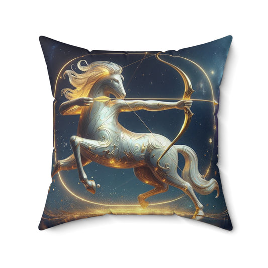 Sculpted Elegance and Blossoms - Sagittarius - Sagittarius Sculpted Elegance and Blossoms Pillow - 31.2