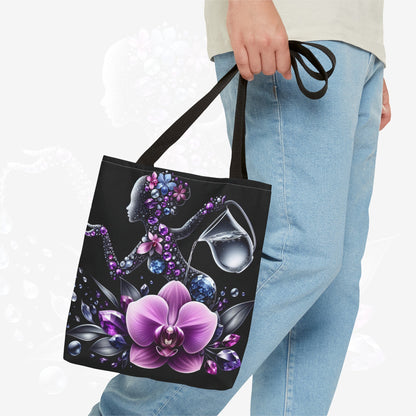 Astrological Blossoms and Crystals - Aquarius Visionary Insight Tote Bag - 50