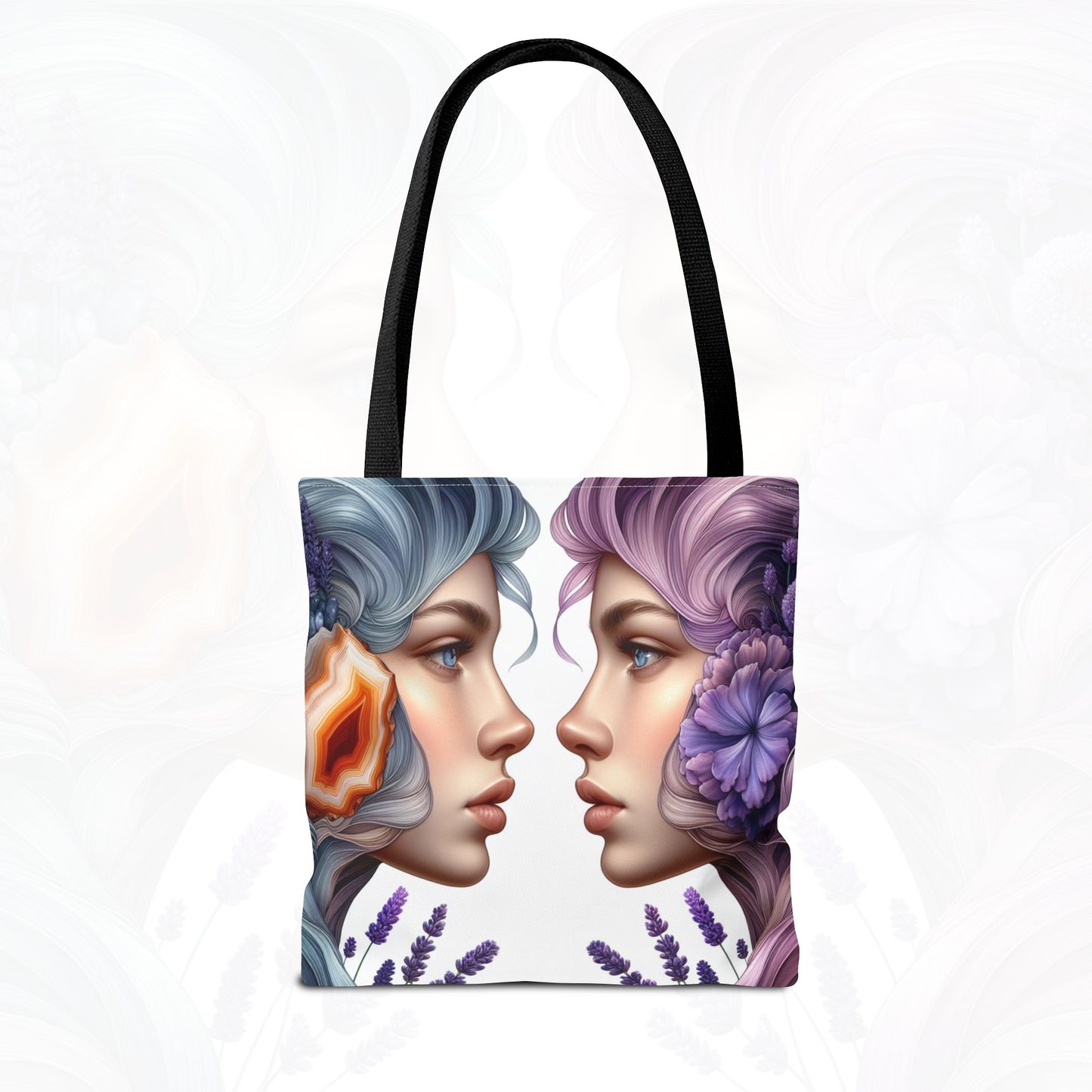 Astrological Blossoms and Crystals - Gemini - Dual Harmony Tote Bag - 50