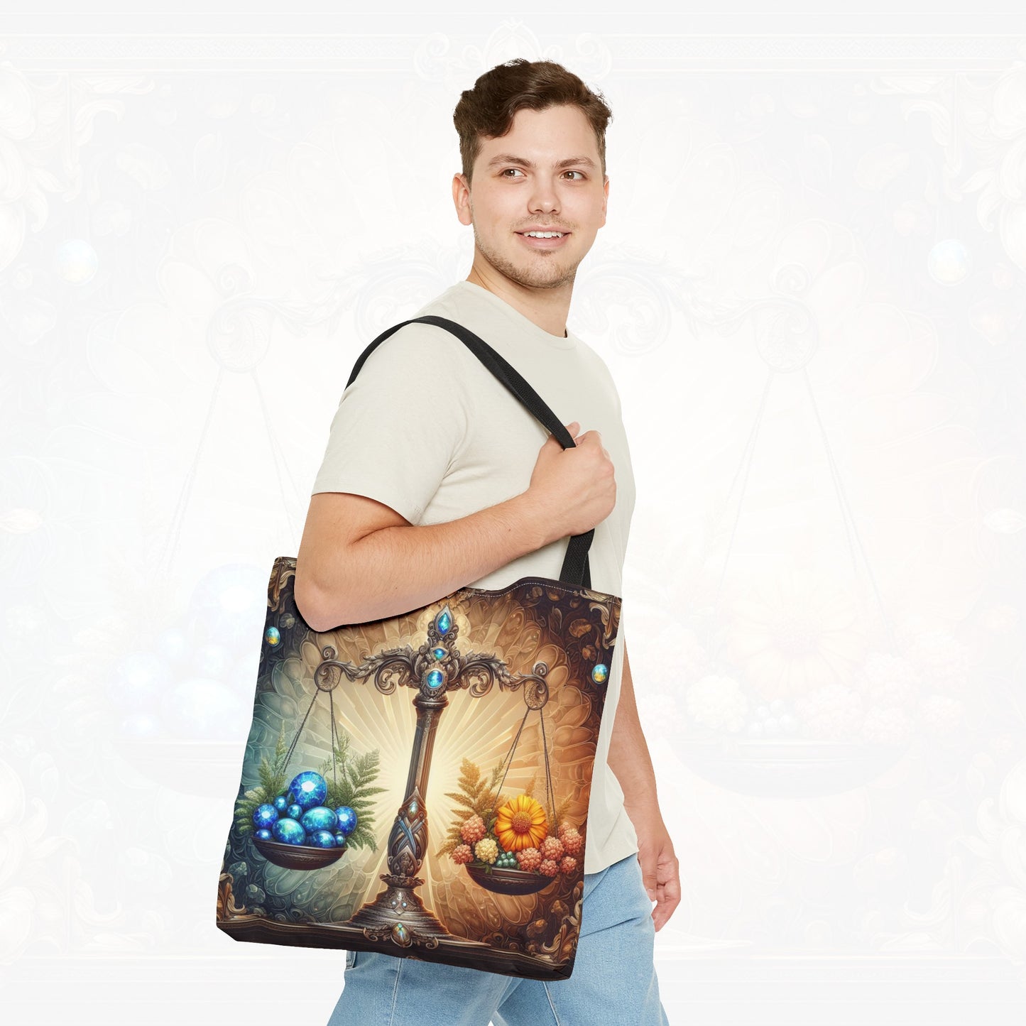 Astrological Blossoms and Crystals - Libra - Harmonious Balance Tote Bag - 50