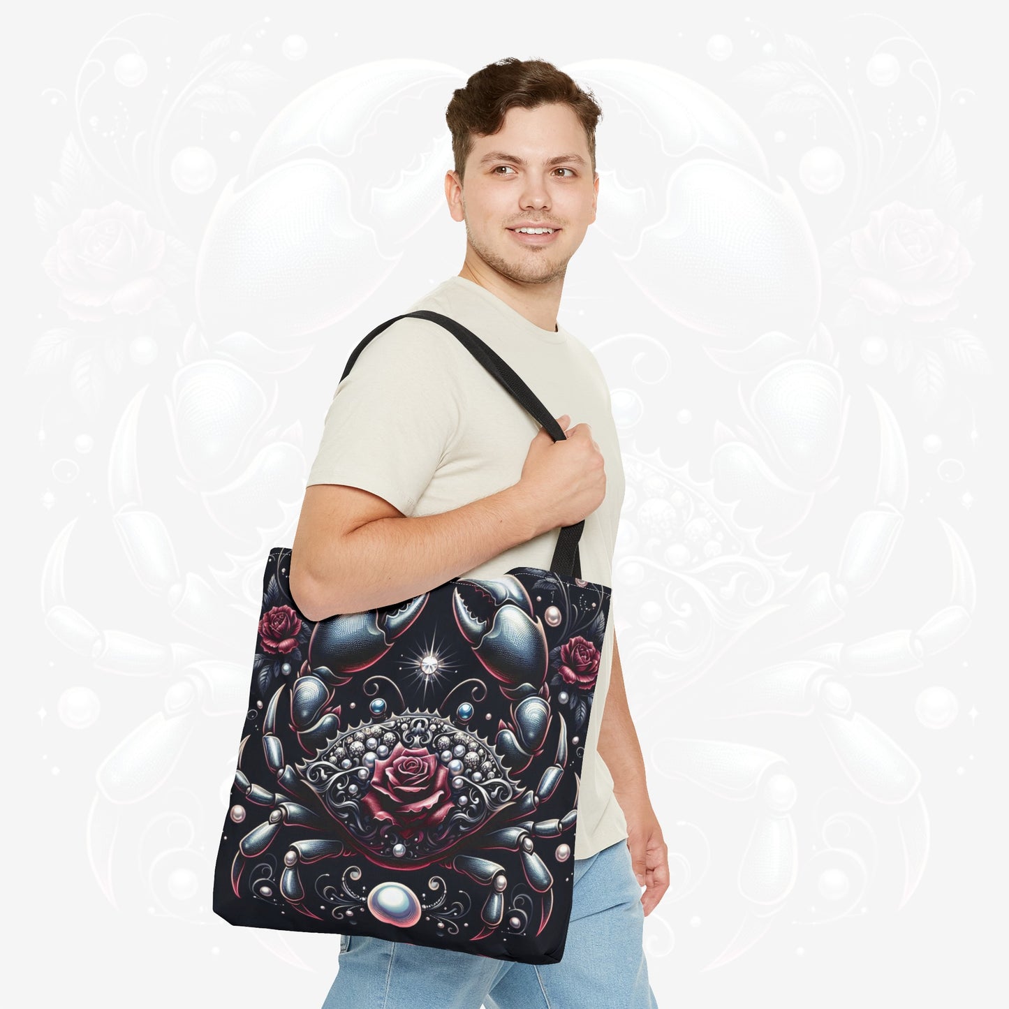 Astrological Blossoms and Crystals - Cancer - Moonlit Serenity Tote Bag - 50