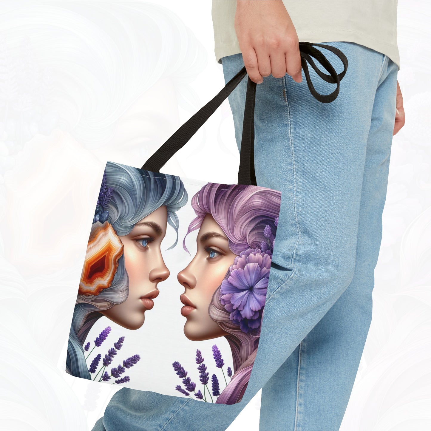 Astrological Blossoms and Crystals - Gemini - Dual Harmony Tote Bag - 50
