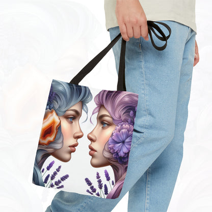 Astrological Blossoms and Crystals - Gemini - Dual Harmony Tote Bag - 50