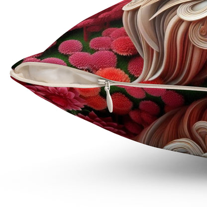 Sculpted Elegance and Blossoms - Aries - Aries Sculpted Elegance and Blossoms Pillow - 31.2