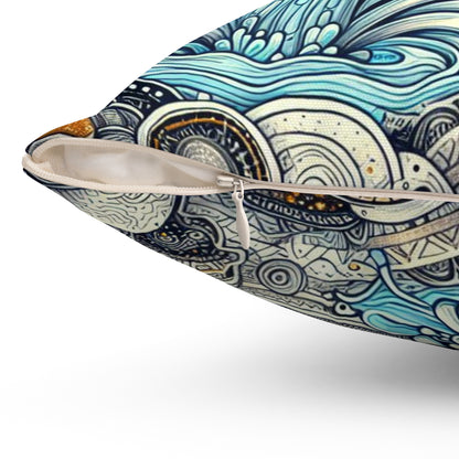 Astrological Artistry - Aquarius - Aquarius Artistic Symbolism Pillow - 33