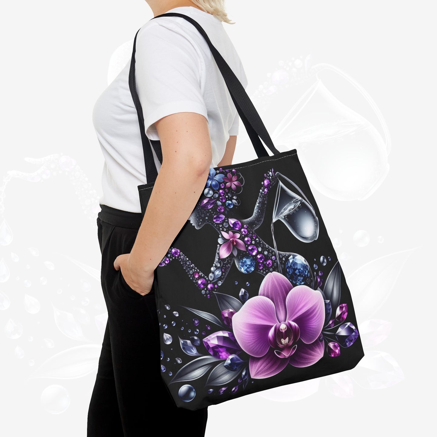 Astrological Blossoms and Crystals - Aquarius Visionary Insight Tote Bag - 50