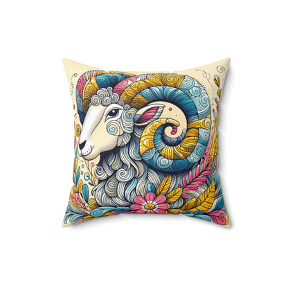 Astrological Artistry - Aries - Aries Artistic Symbolism Pillow - 33