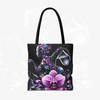 Astrological Blossoms and Crystals - Aquarius Visionary Insight Tote Bag - 50