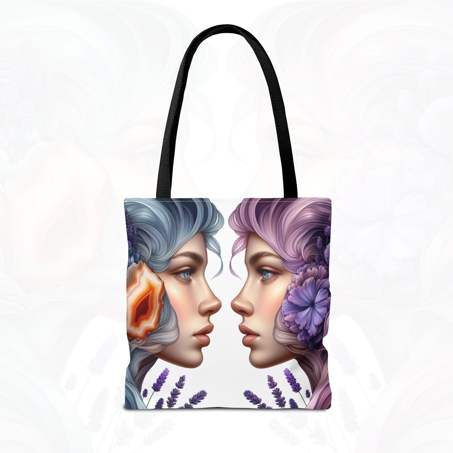 Astrological Blossoms and Crystals - Gemini - Dual Harmony Tote Bag - 50