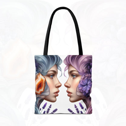 Astrological Blossoms and Crystals - Gemini - Dual Harmony Tote Bag - 50