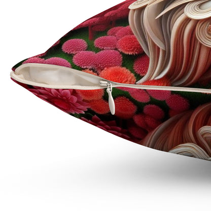 Sculpted Elegance and Blossoms - Aries - Aries Sculpted Elegance and Blossoms Pillow - 31.2