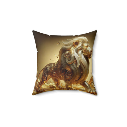 Sculpted Elegance and Blossoms - Leo - Leo Sculpted Elegance and Blossoms Pillow - 31.2