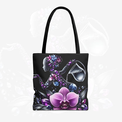 Astrological Blossoms and Crystals - Aquarius Visionary Insight Tote Bag - 50