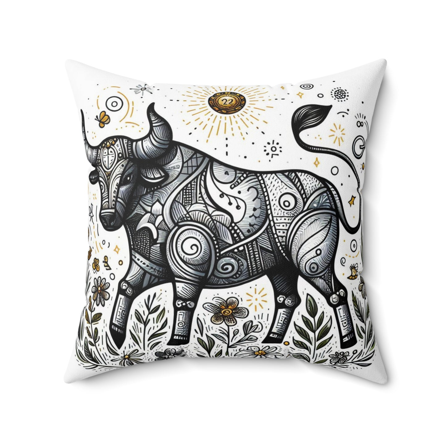 Astrological Artistry - Taurus - Taurus Artistic Symbolism Pillow - 33