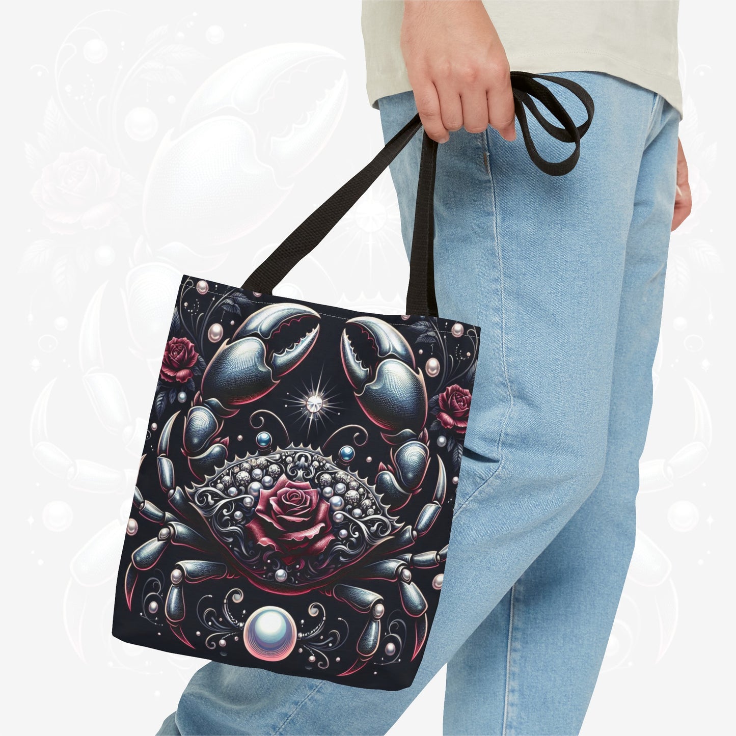 Astrological Blossoms and Crystals - Cancer - Moonlit Serenity Tote Bag - 50