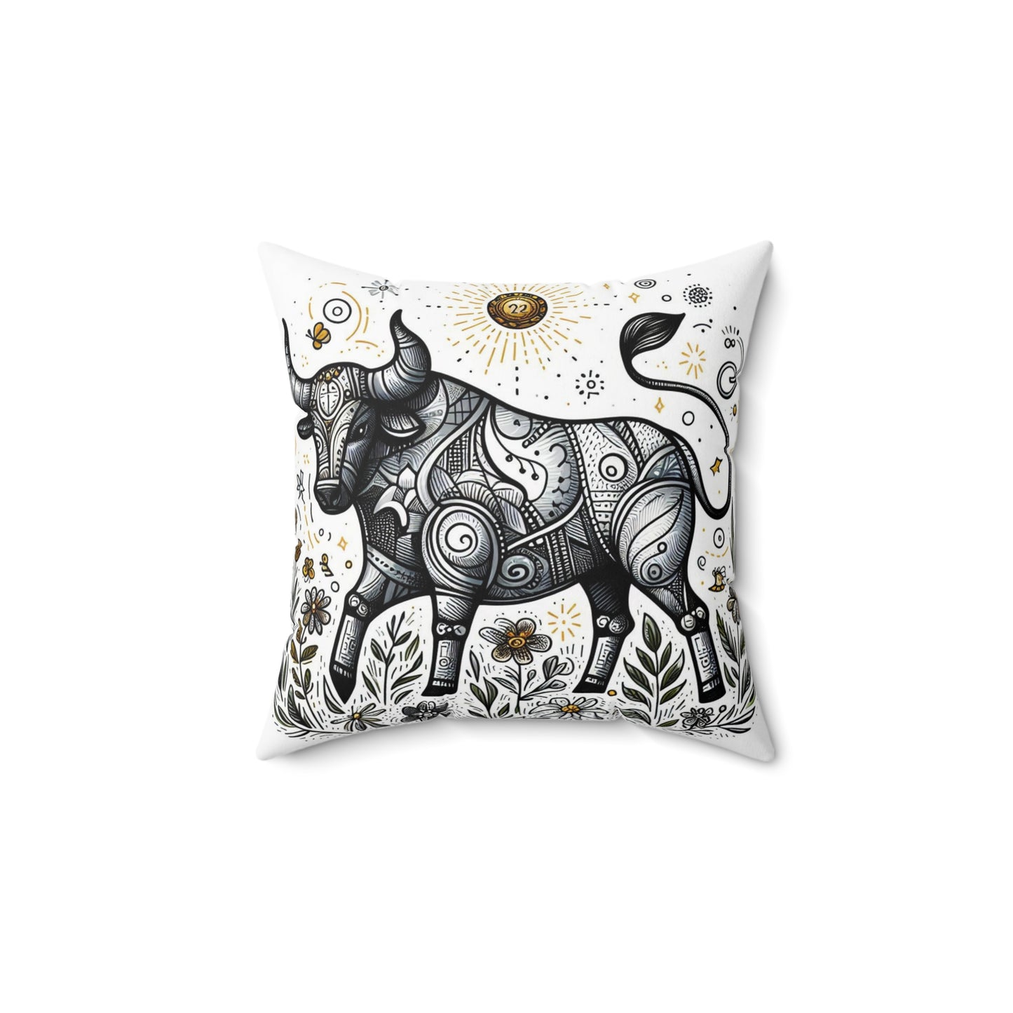 Astrological Artistry - Taurus - Taurus Artistic Symbolism Pillow - 33