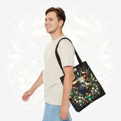 Astrological Blossoms and Crystals - Taurus - Earthly Elegance Tote Bag