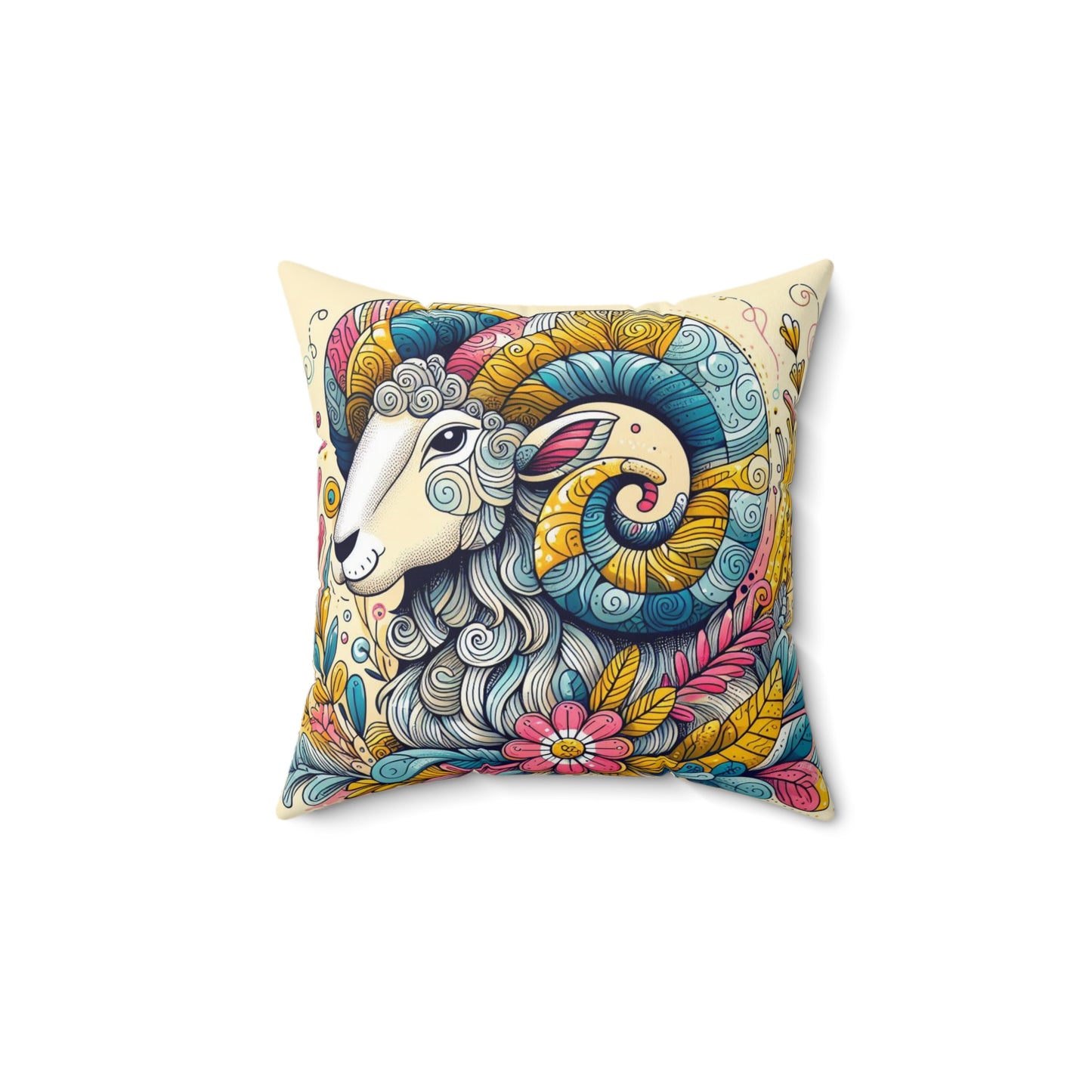 Astrological Artistry - Aries - Aries Artistic Symbolism Pillow - 33