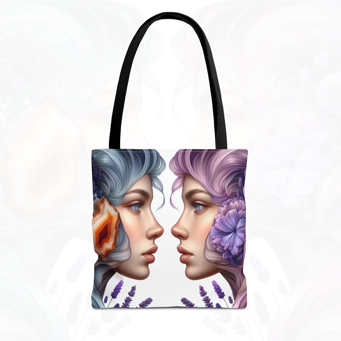 Astrological Blossoms and Crystals - Gemini - Dual Harmony Tote Bag - 50