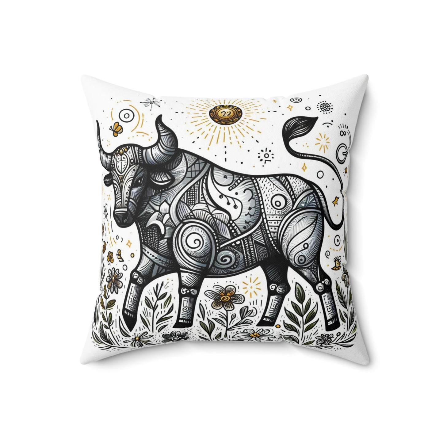 Astrological Artistry - Taurus - Taurus Artistic Symbolism Pillow - 33